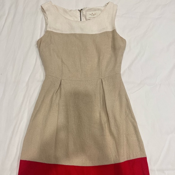 Kate Spade Brodie Colorblock Linen Dress 0 - Picture 3 of 6
